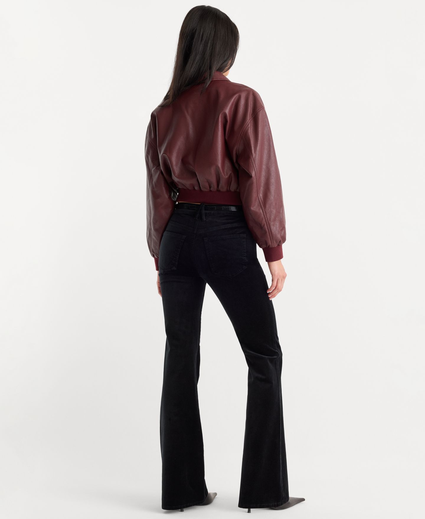 Женские джинсы Good American Good Legs High-Waisted Velvet Flare, цвет: Чёрный — фото 5