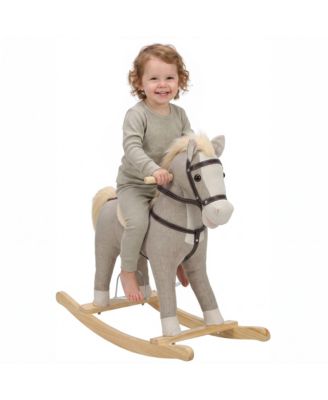 Rocking Horse 28"L x 11.8"W x 26.8"H, Wooden with Interactive Sounds Rocker, 55 lb. Capacity, Ages 1+