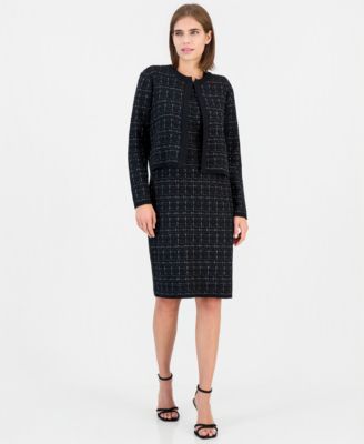 Women's Kissing Front Tweed Cropped Shrug