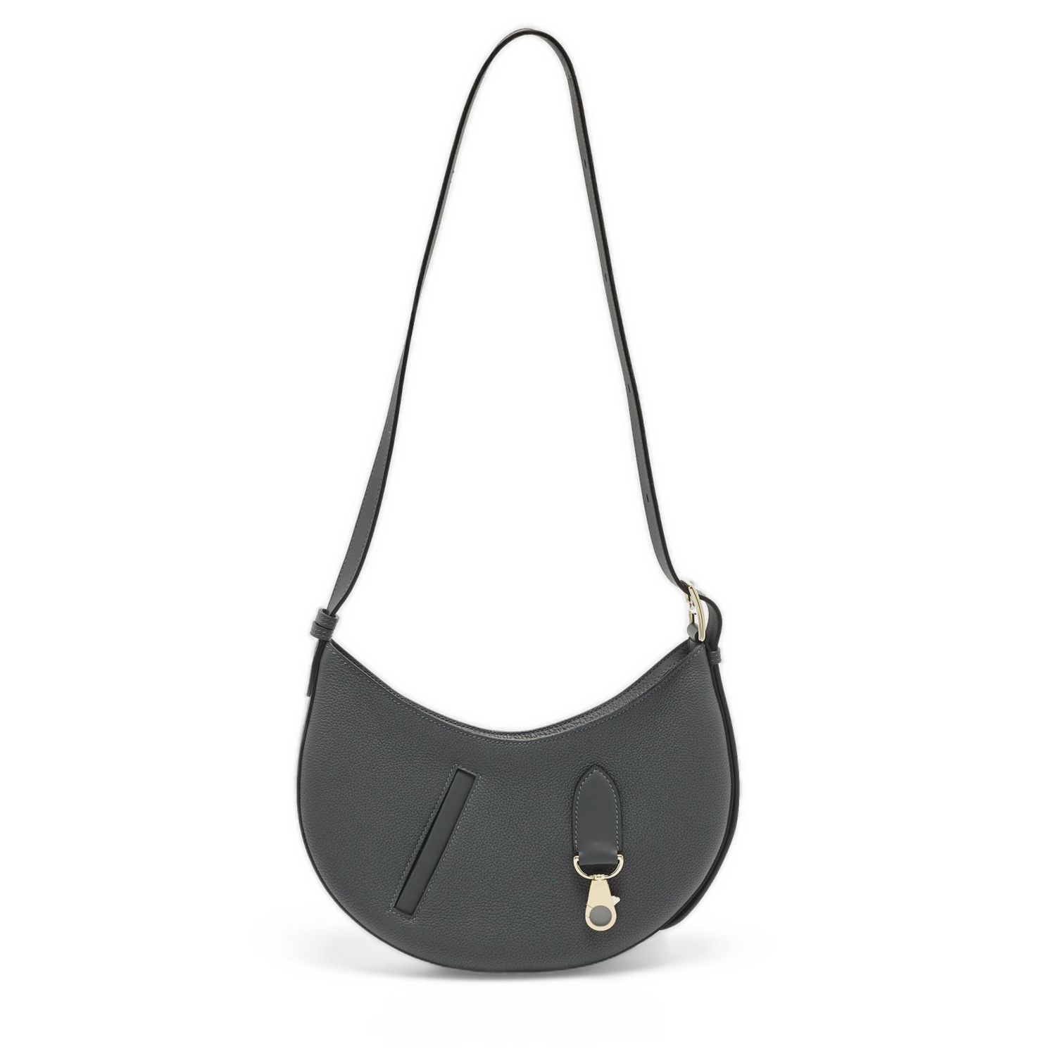 Pre-Owned HERMES Gris Misty Togo And Swift Leather Shoulder Bag