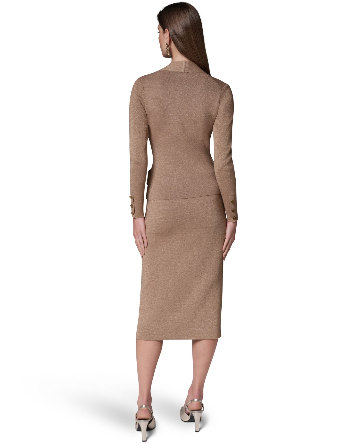 Women's V-Neck Long-Sleeve Fitted Sweater