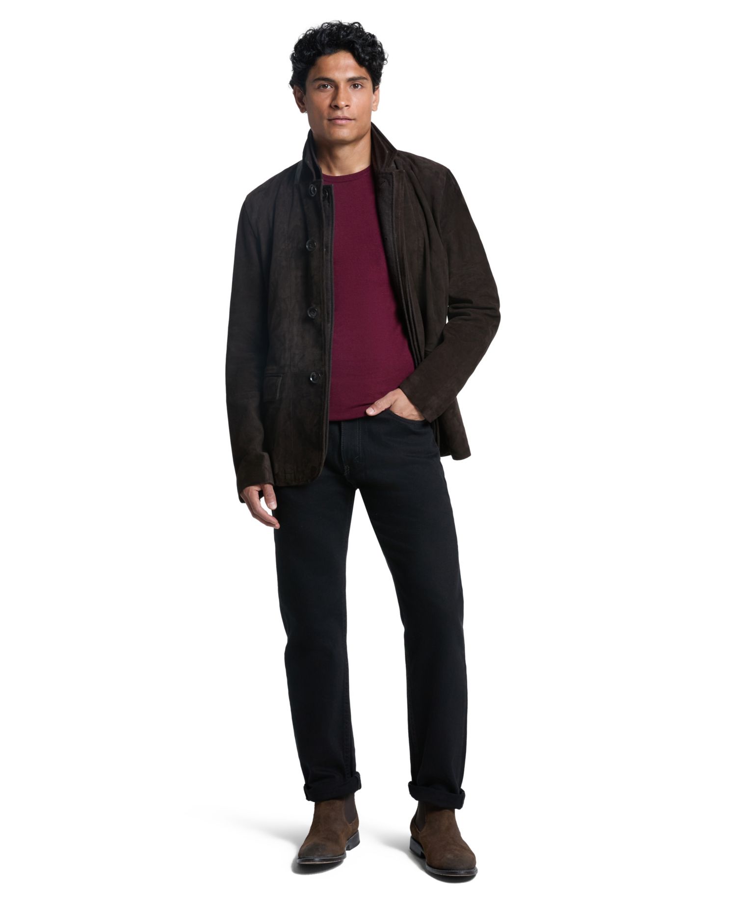 Men's Suede Modern-Fit Blazer