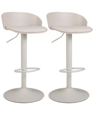 Set of 2 Adjustable Swivel Bar Stools Back and Footrest Loads 330 Lbs Each