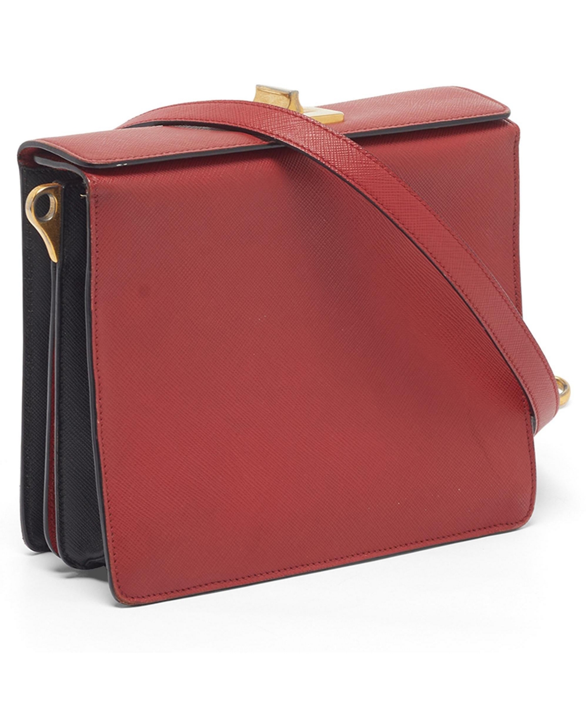 Pre-Owned Prada Women's Saffiano Leather Turnlock Box Shoulder Bag