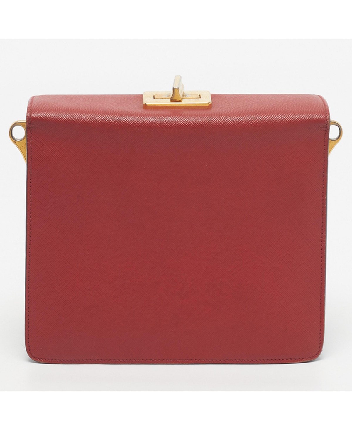 Pre-Owned Prada Women's Saffiano Leather Turnlock Box Shoulder Bag