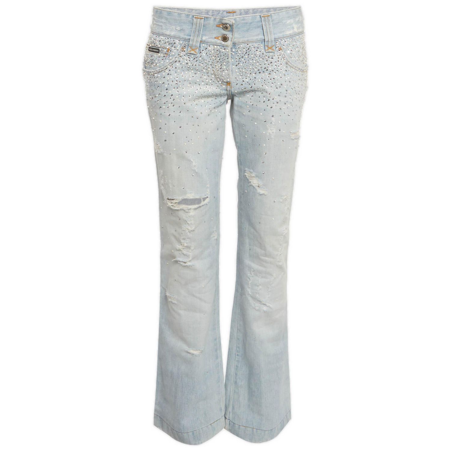 Women's Mid-Rise Rhinestone Boot-Cut Jeans