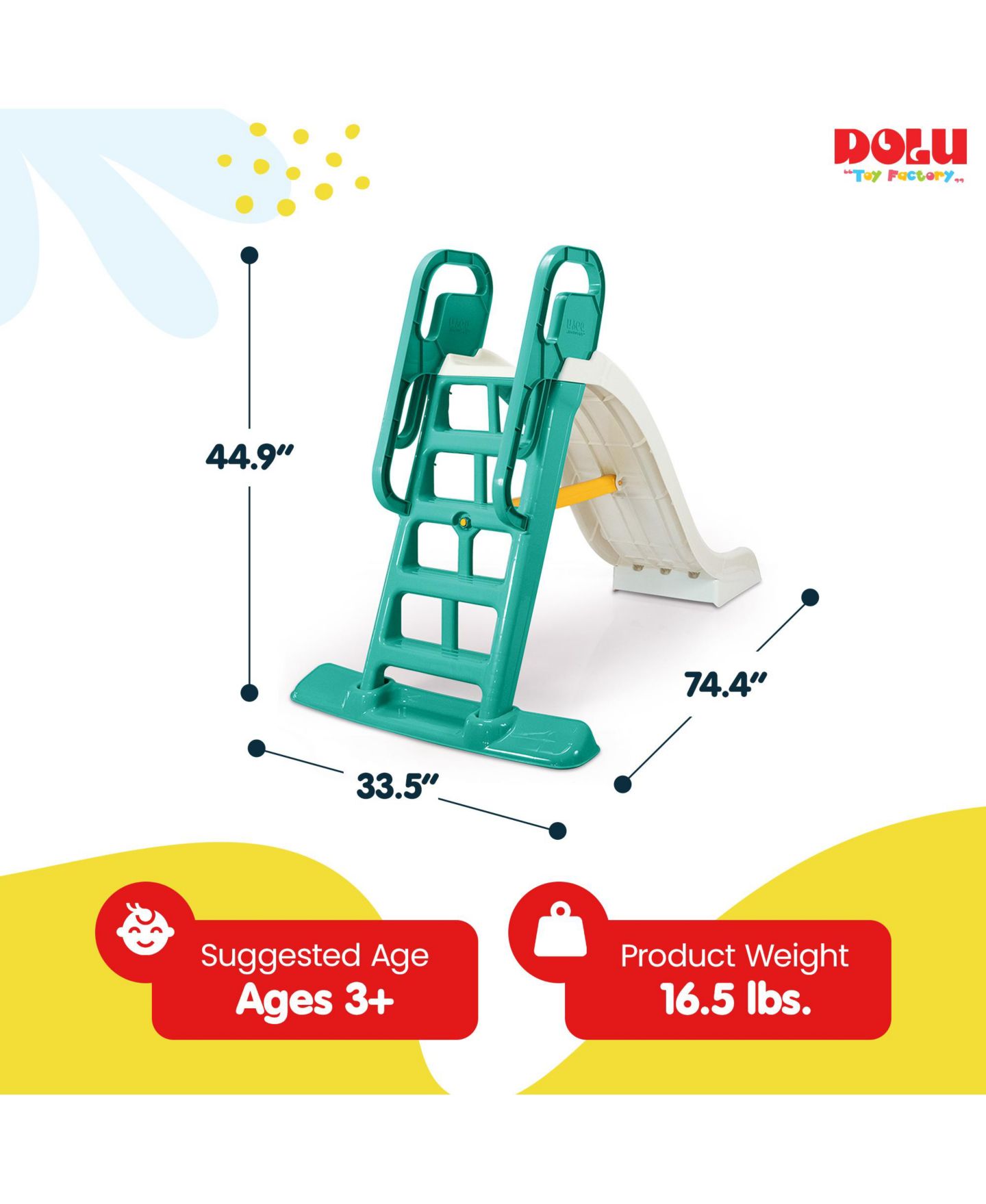 Детская игрушка Dolu Big Splash Slide for Indoor or Outdoor Use with Water Connection Feature, цвет: Белый — фото 4