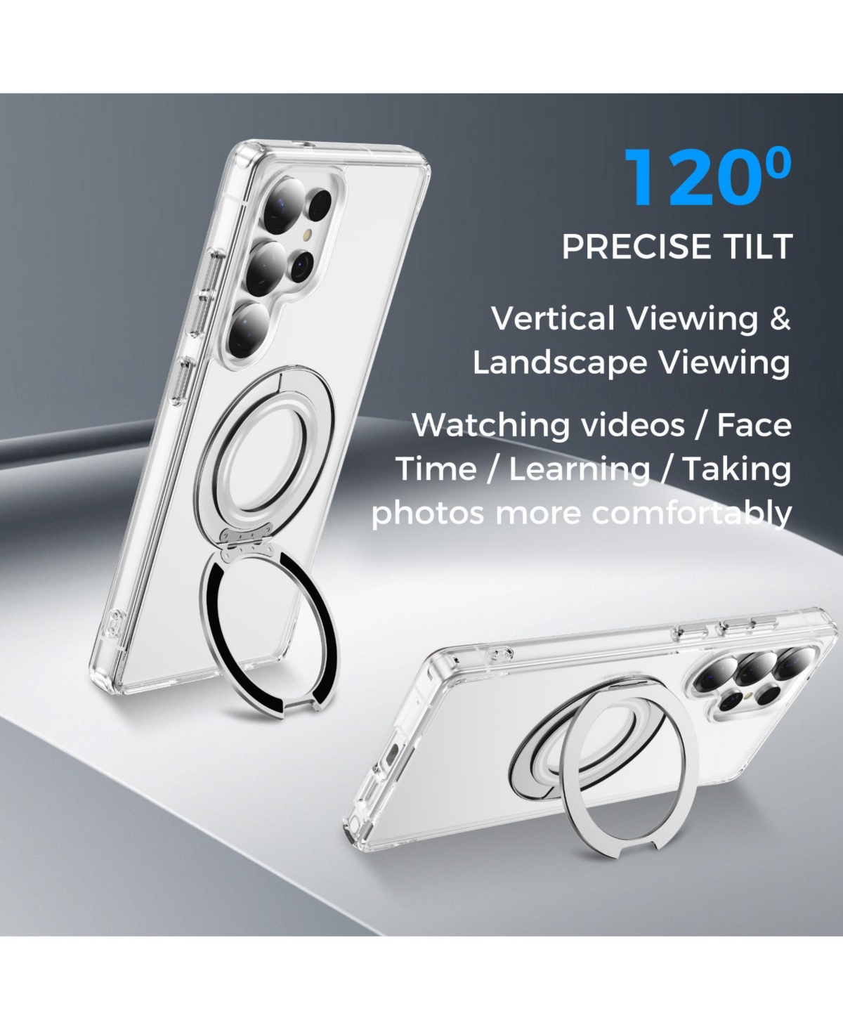 Alpha Digital Magnetic Ring Stand Shockproof Case Compatible with Samsung Galaxy S25 Ultra