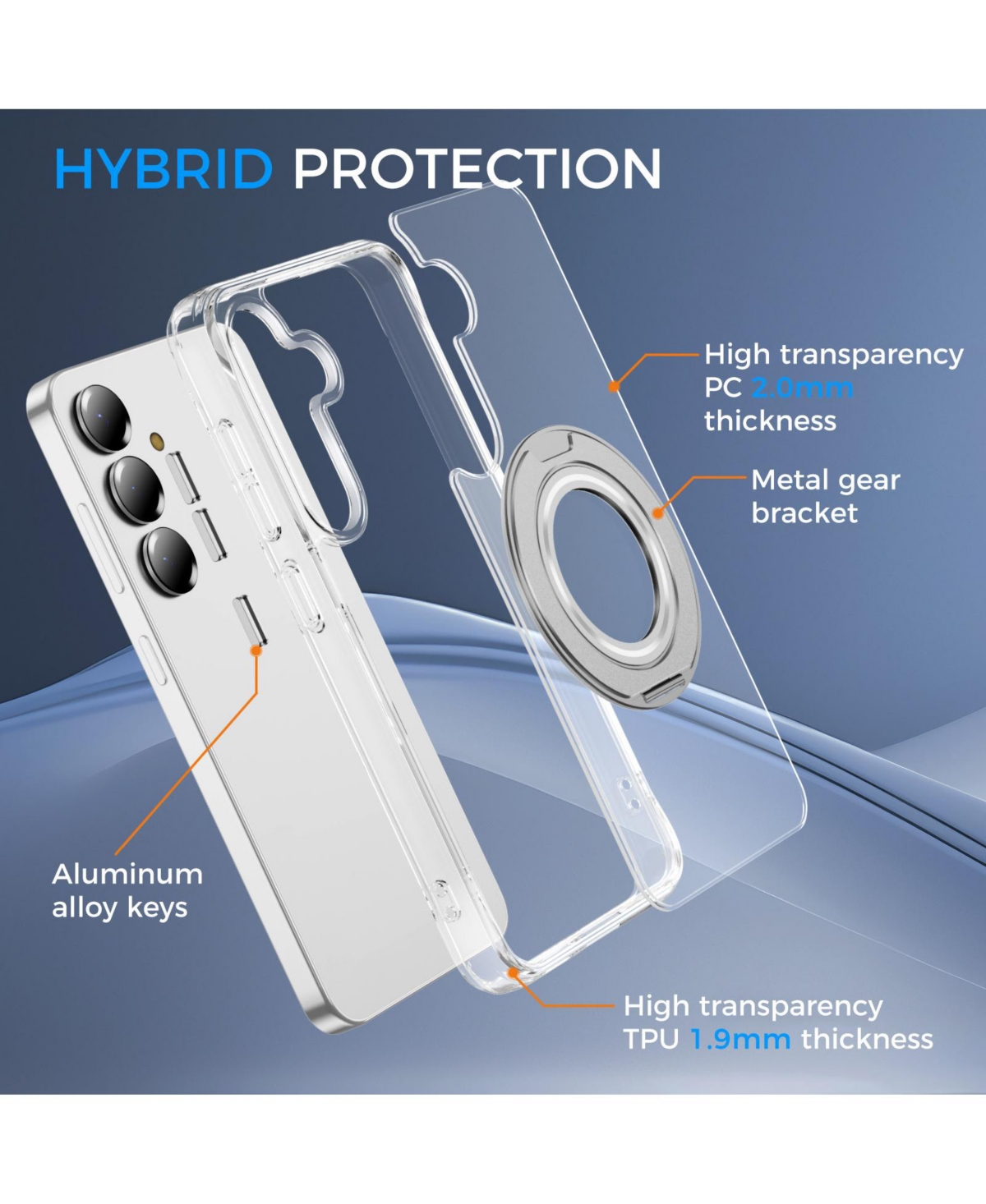 Alpha Digital Samsung Galaxy S25 Magnetic-Ring Stand Shockproof Phone Case, Compatible with Samsung Galaxy S25