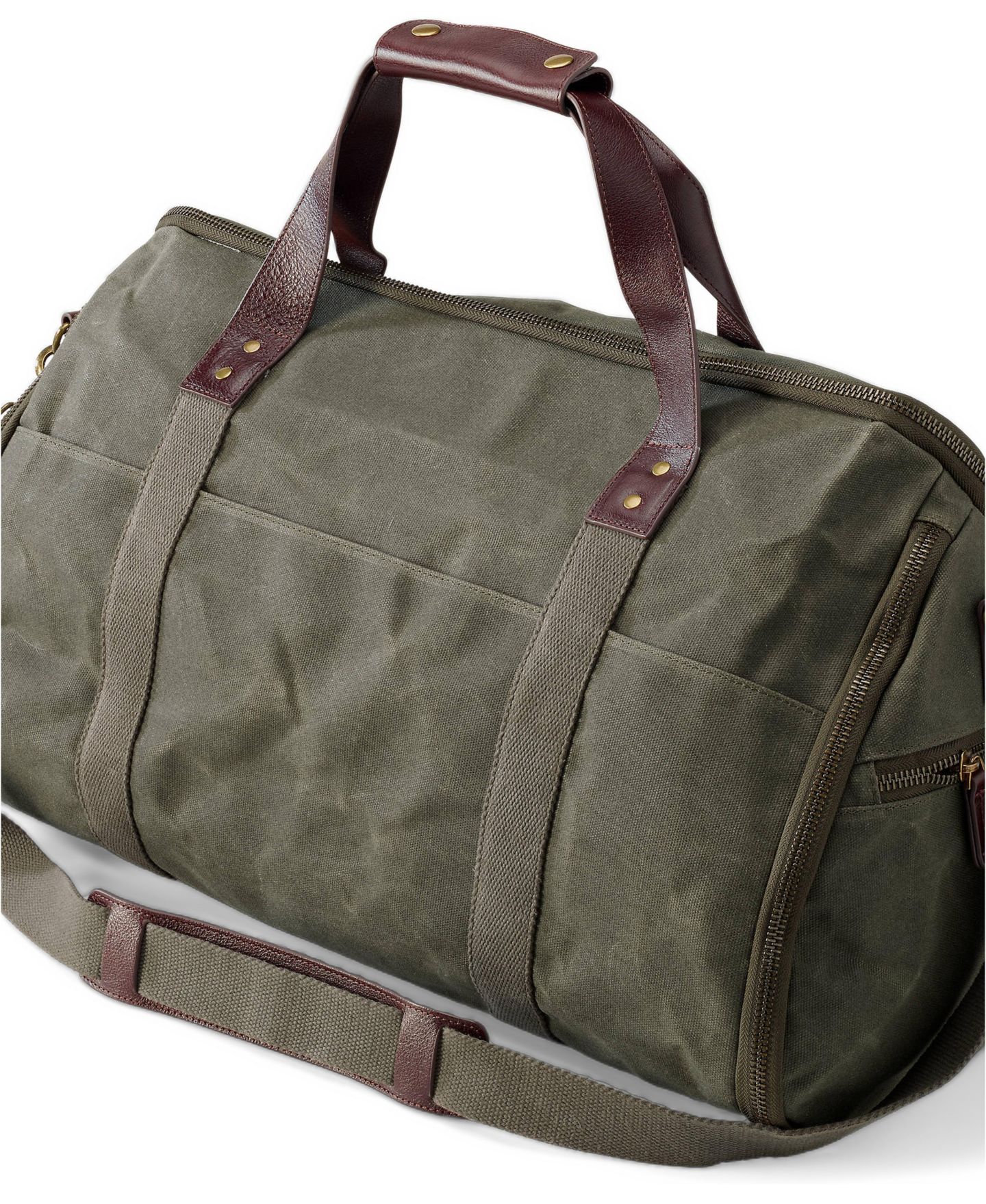 Сумка Lands' End Waxed Canvas Convertible Garment Duffle, цвет: Оливковый зелёный — фото 1
