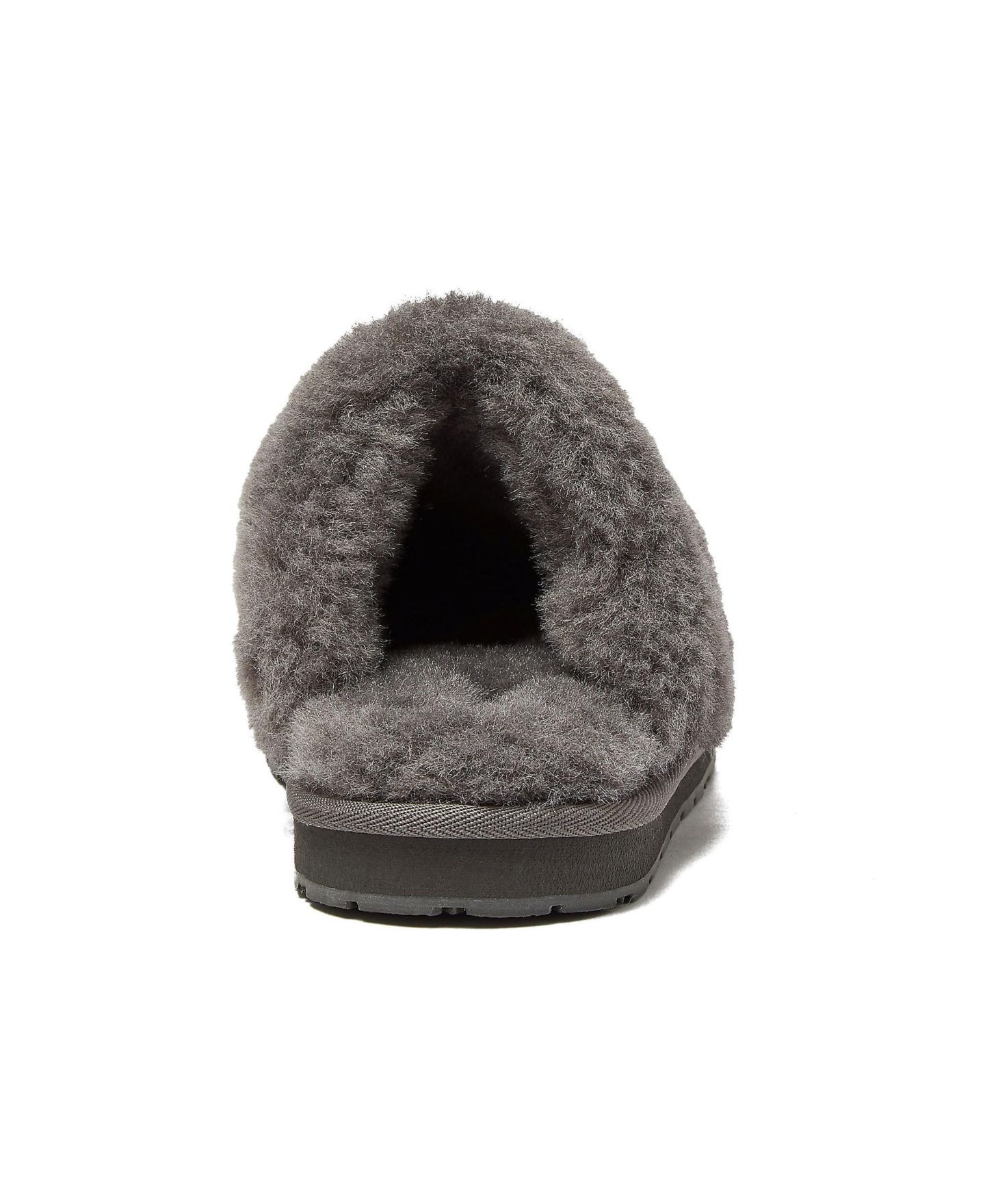 Женские тапочки Lands' End Suede Furry Lined Slippers, цвет: Тёмный серый замшевый — фото 4