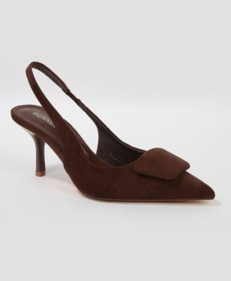 Heddie Faux Suede Slingback Kitten Heels