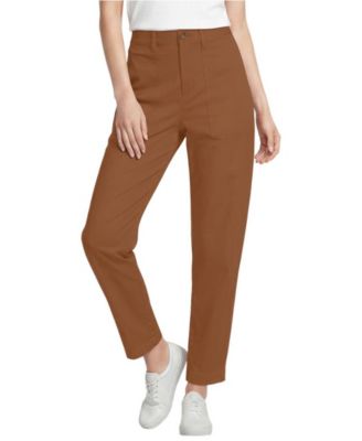Petite Chino High Rise Barrel Leg Utility Ankle Pants
