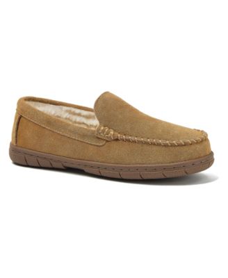 Women's Fuzzy Lined Suede Moccasin Slippers