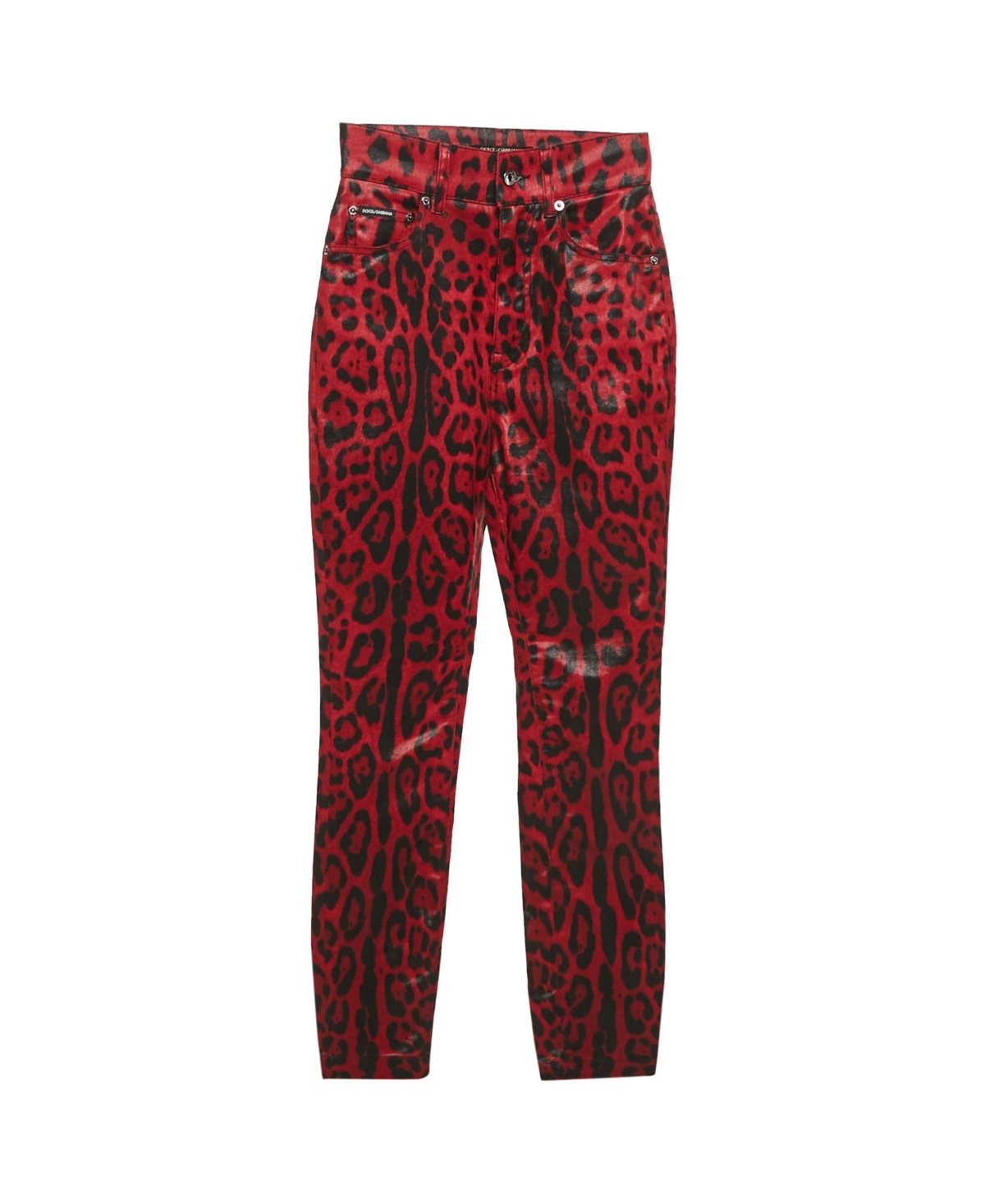 Pre-Owned Dolce & Gabbana Women's Leopard Print Cotton Drill Jeans