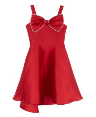 Girls' 7-16 Solid Mikado Bow Skater Dress