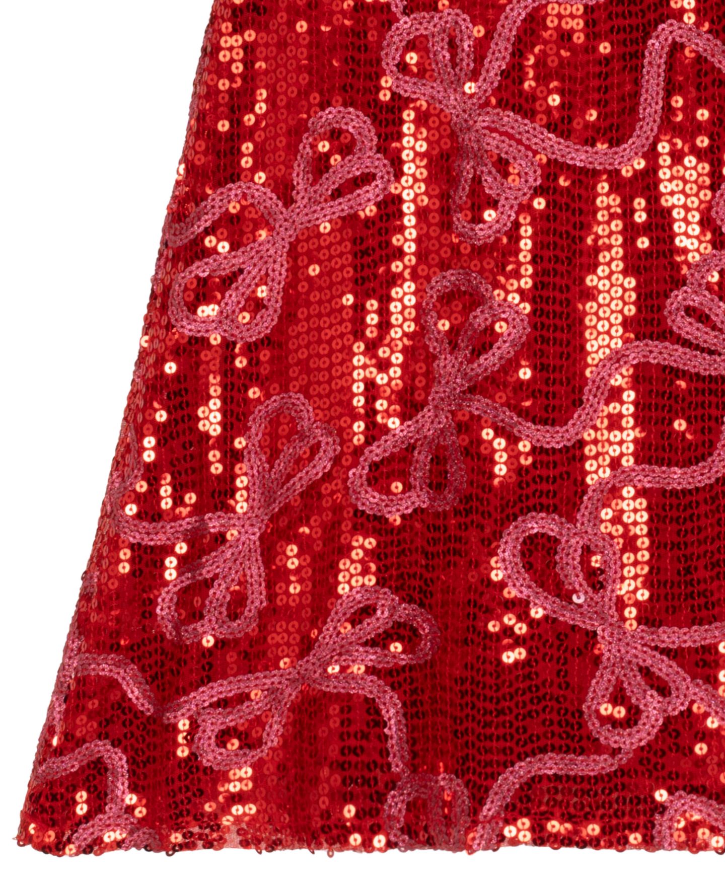 Платье Rare Editions A-Line Bow Sequin T-Shirt Dress для девочек, цвет: Красный — фото 7