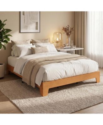 Bed Frame with Wooden Slats, Wood Platform Bed Frame, Low Profile Bed, No Box Spring Needed, Noise-Free.