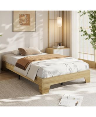 Bed Frame with Wooden Slats, Wood Platform Bed Frame, Low Profile Bed, No Box Spring Needed, Noise-Free.