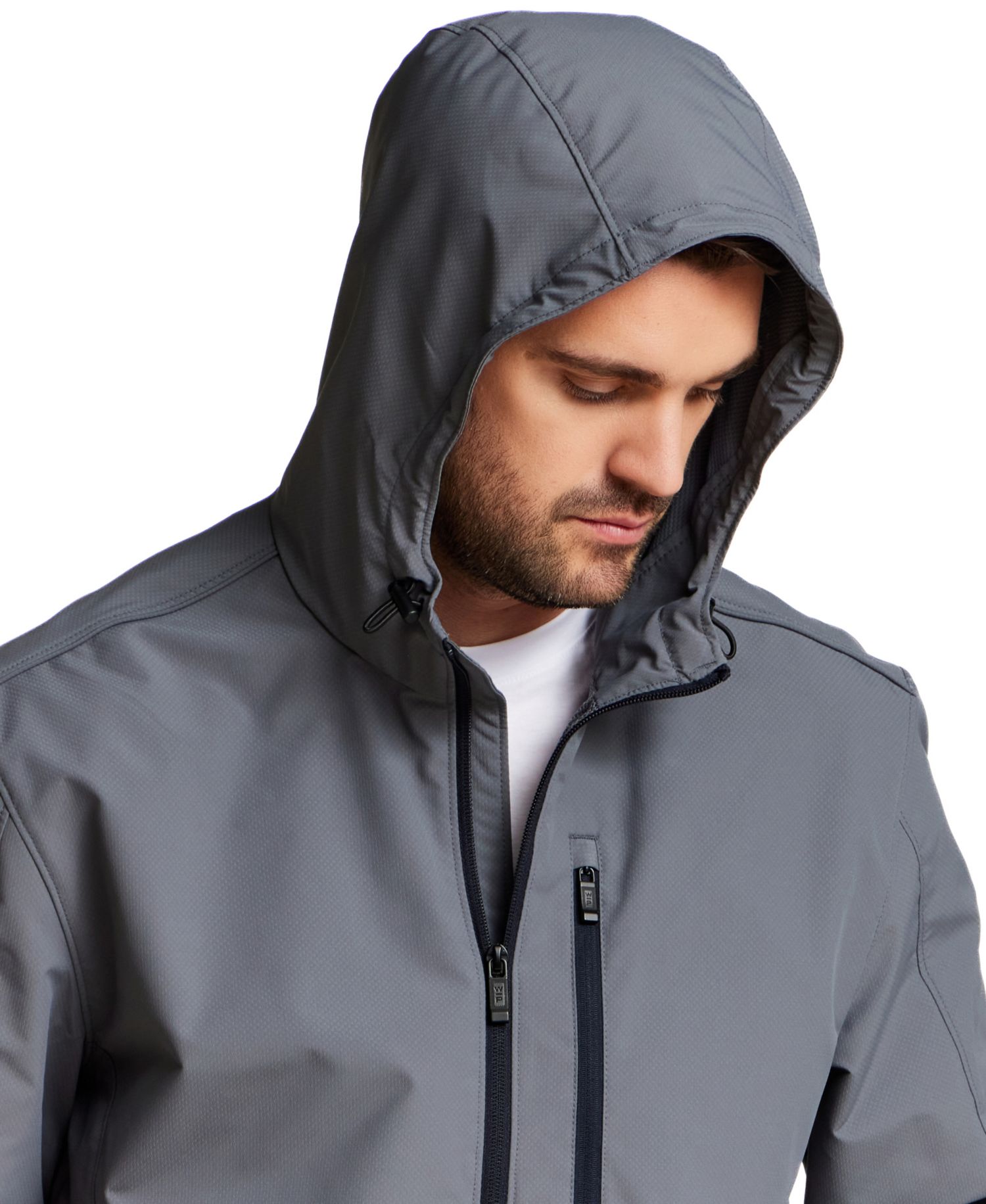 Men's Honey Lux Lightweight Hooded Zip-Front Rain Jacket
