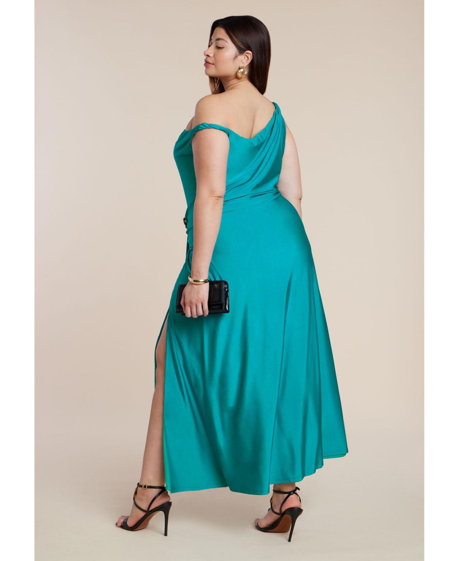 Women's Plus Size Boat Neck Maxi Dress