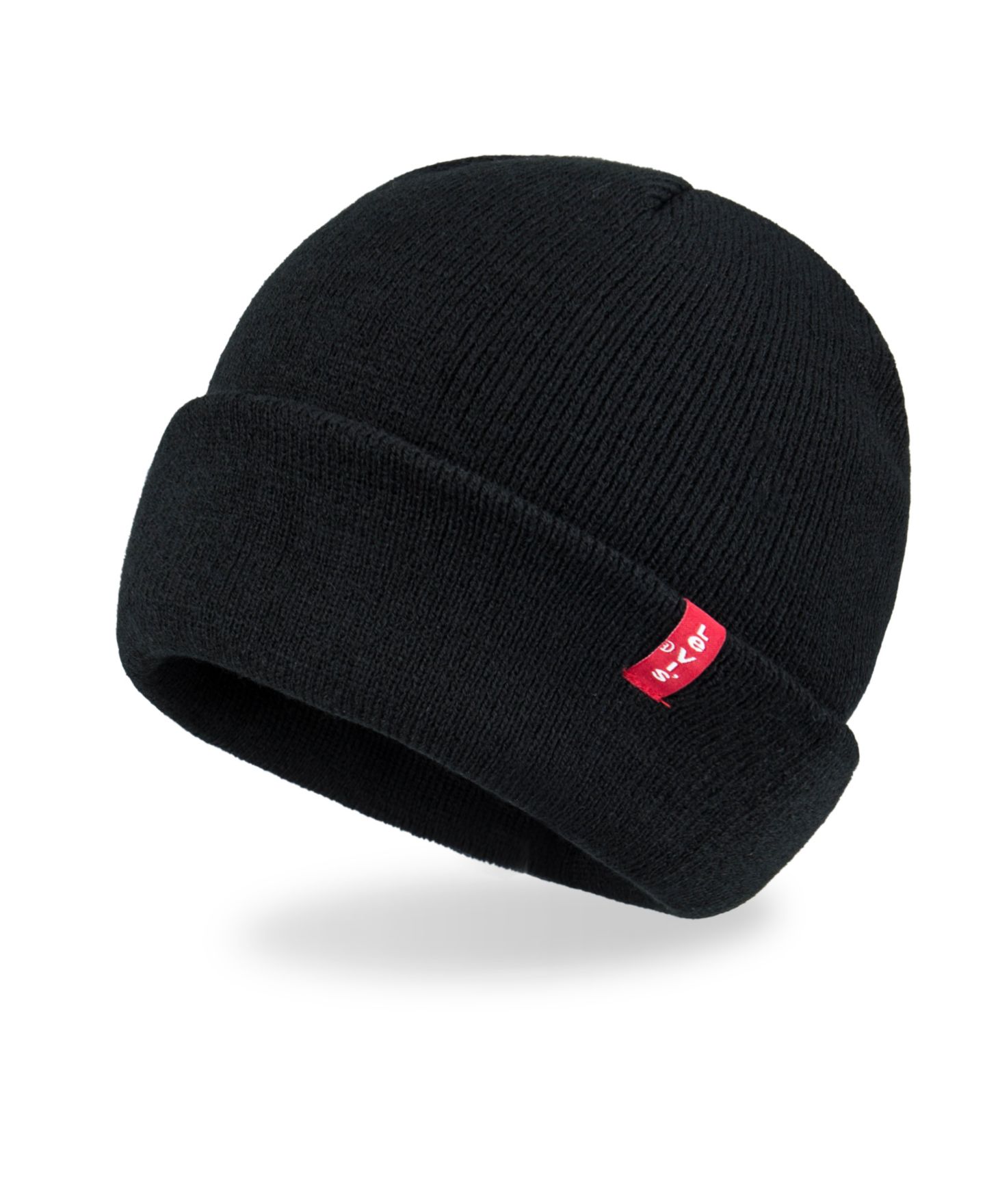 Мужские комплекты Levi's Red Tab Logo Cold Weather Knit Beanie and Scarf, 2-Piece Set, цвет: Чёрный — фото 4