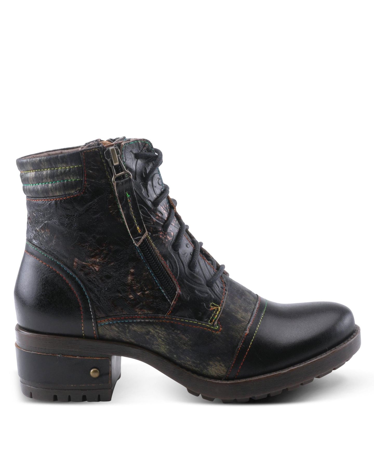 Женские ботинки L'Artiste Sunsetride Lace-Up Boot Mid with Full Grain Leather Upper, цвет: Чёрный разноцветный — фото 6
