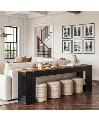 86.6" Entryway Table:Long narrow behind couch console table.Modern luxury wooden sofa table for living room,hallway,foyer.