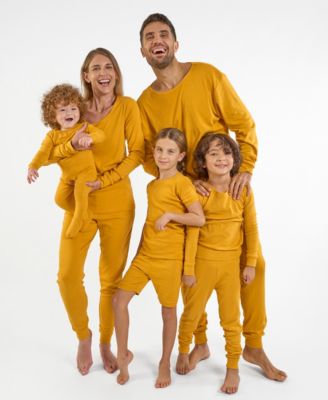Matching Family Solid Mustard Yellow Cotton Pajamas