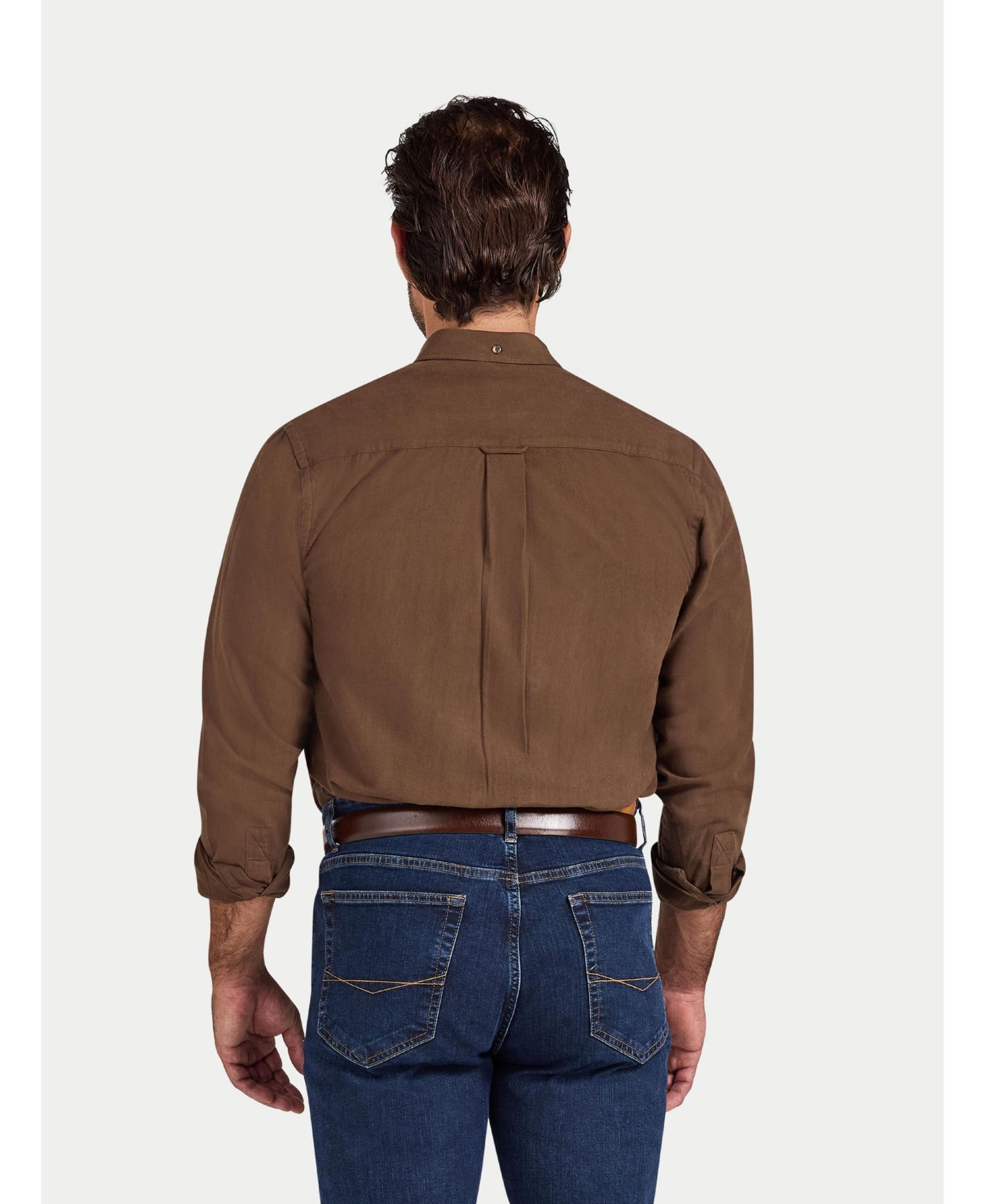 Men's Big & Tall Long Sleeve Brushed-Herringbone Shirt