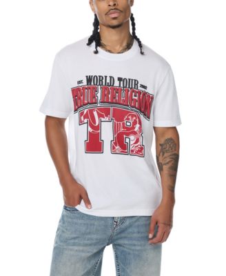 Men's Arched Logo Buddha Graphic Regular-Fit Puff-Print T-Shirt