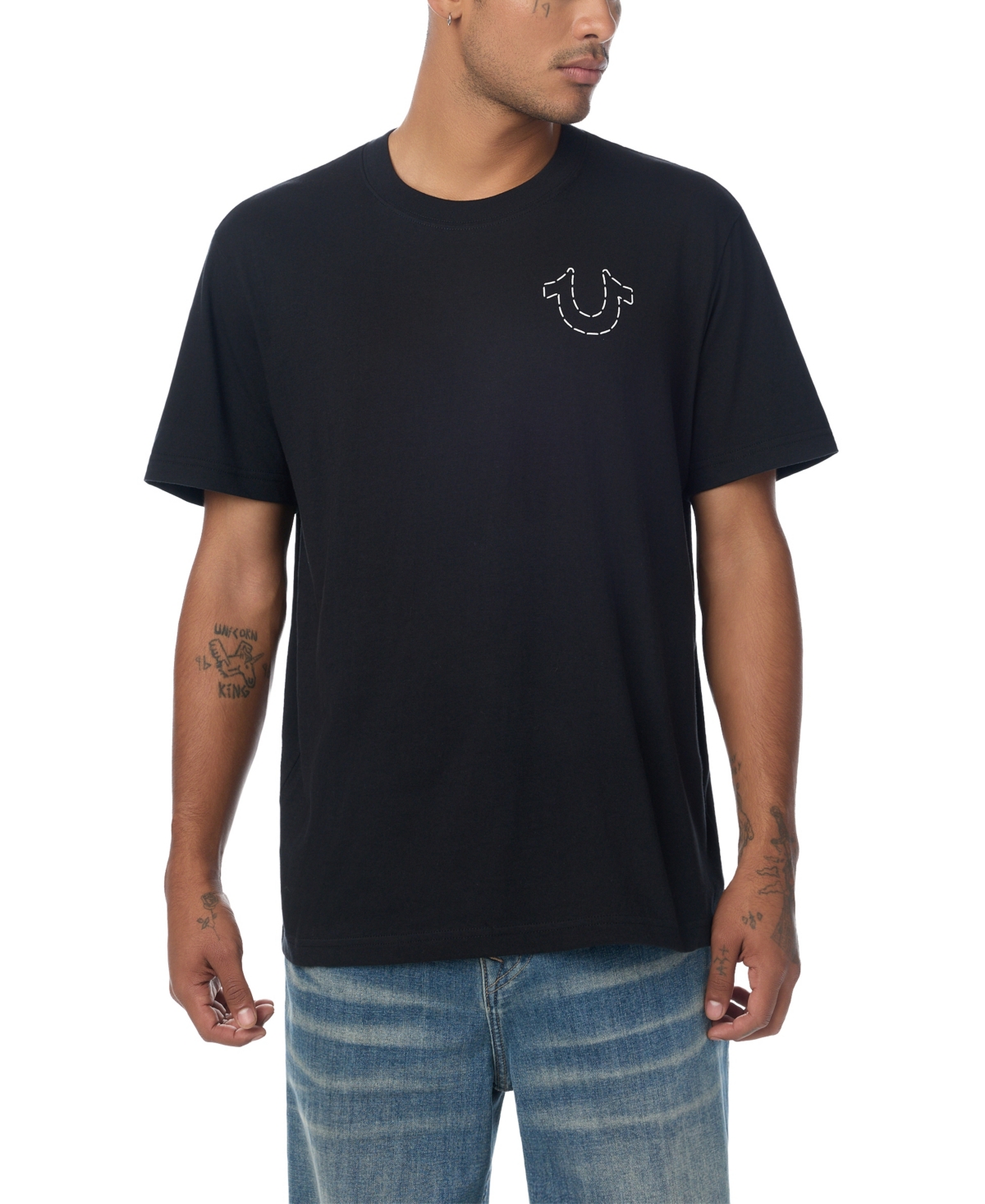 True Religion Men's Buddha Heavyweight-Cotton Graphic-Print T-Shirt