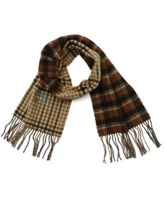 Men's Patchwork Plaid Wool-Blend Fringed Scarf