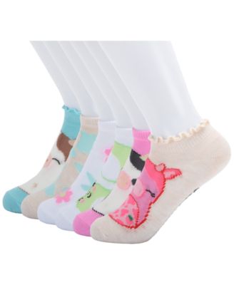 Women's Squishmallow No-Show Novelty 6-Pack Socks