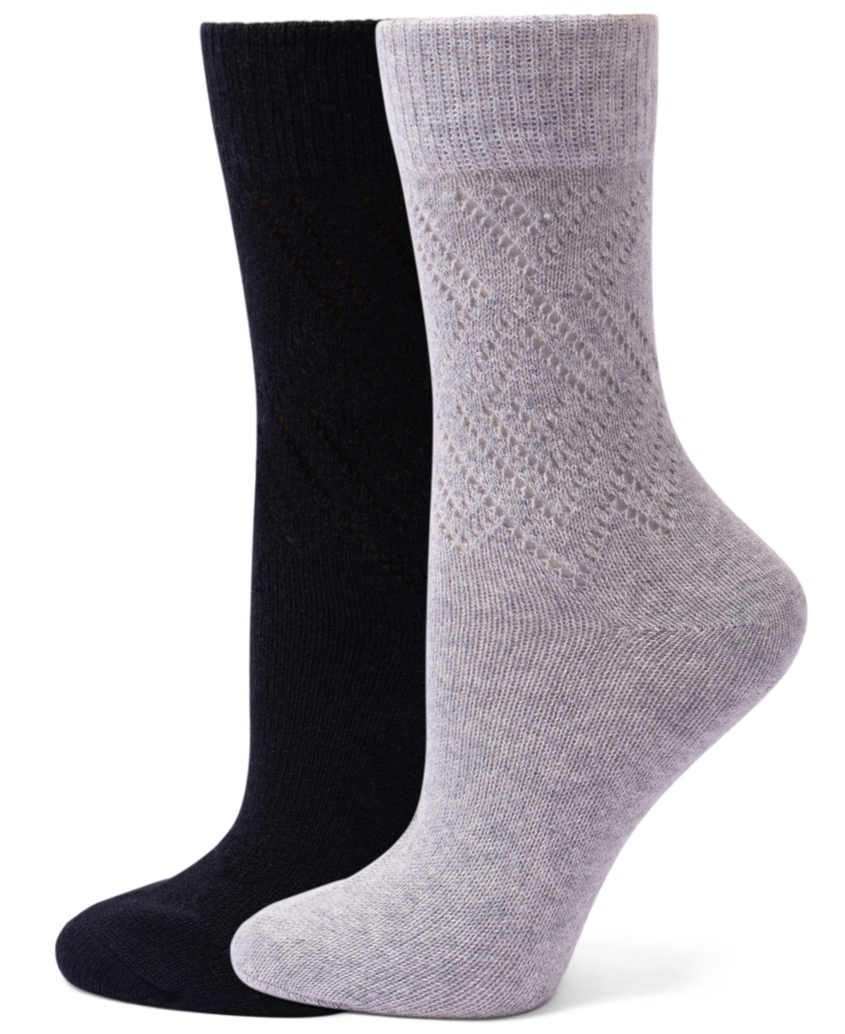 Hue Women's Pointelle Argyle Boot Socks, 2-Pack