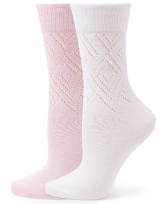 Women's Pointelle Argyle Boot Socks, 2-Pack