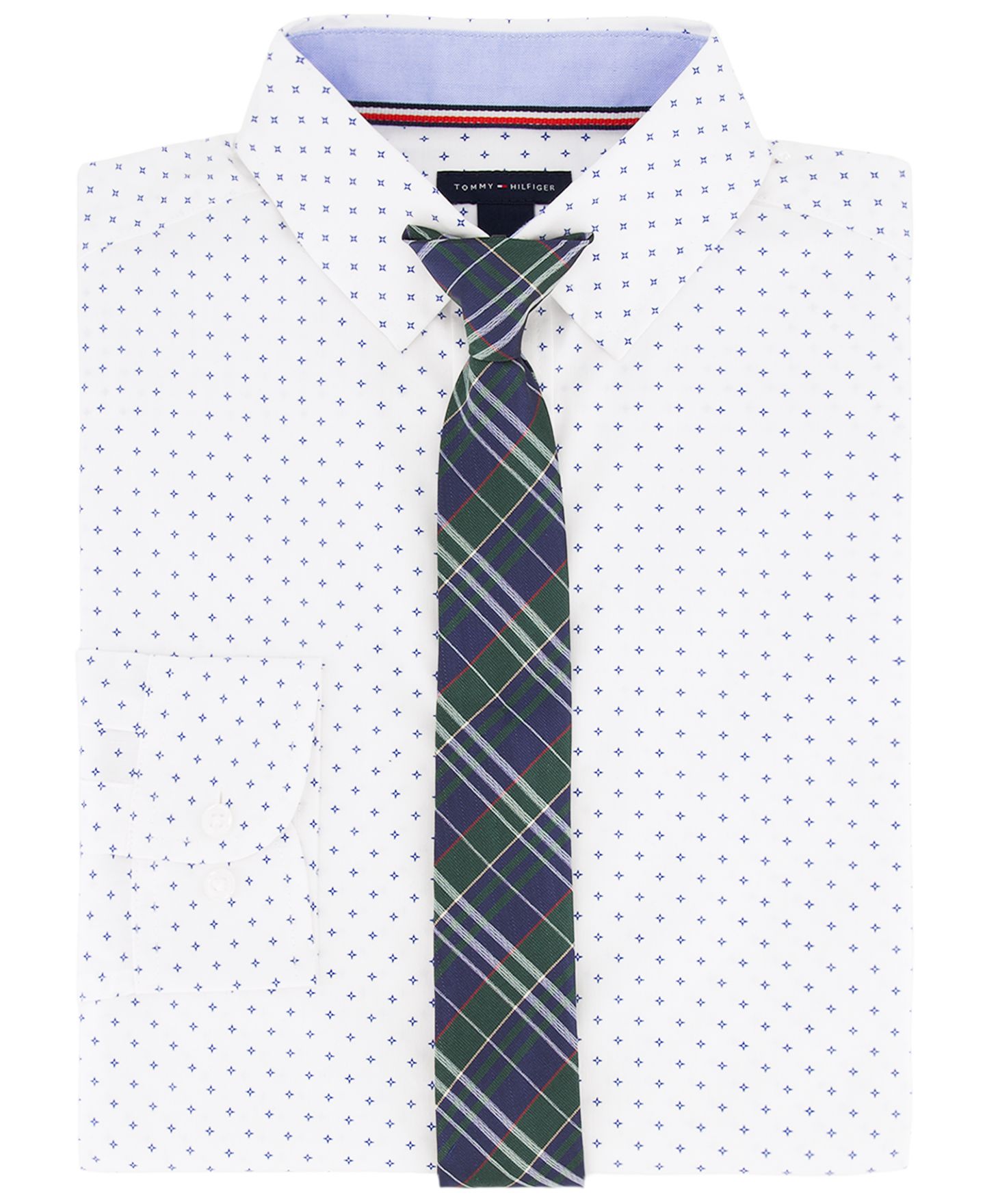 Комплект Tommy Hilfiger Geo Star Print Long-Sleeve Shirt and Tie, 2-Piece Set для мальчиков, цвет: Синий — фото 4