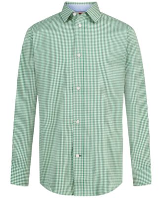 Boys' Mini Gingham Stretch Long-Sleeve Shirt