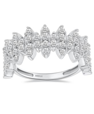 Lab-Grown Diamond Marquise Cluster Ring (1 ct. t.w.) in Sterling Silver (Also Available in Sterling Silver & 14k Gold-Plated)