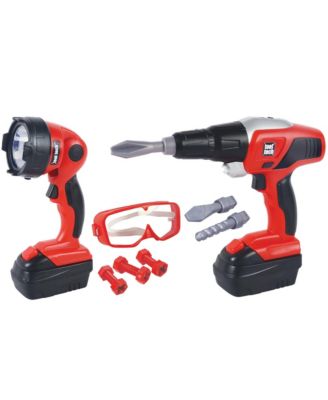 Tool Tech Realistic-Sound 14-Piece Power Drill and Worklight Set, Ages 3+
