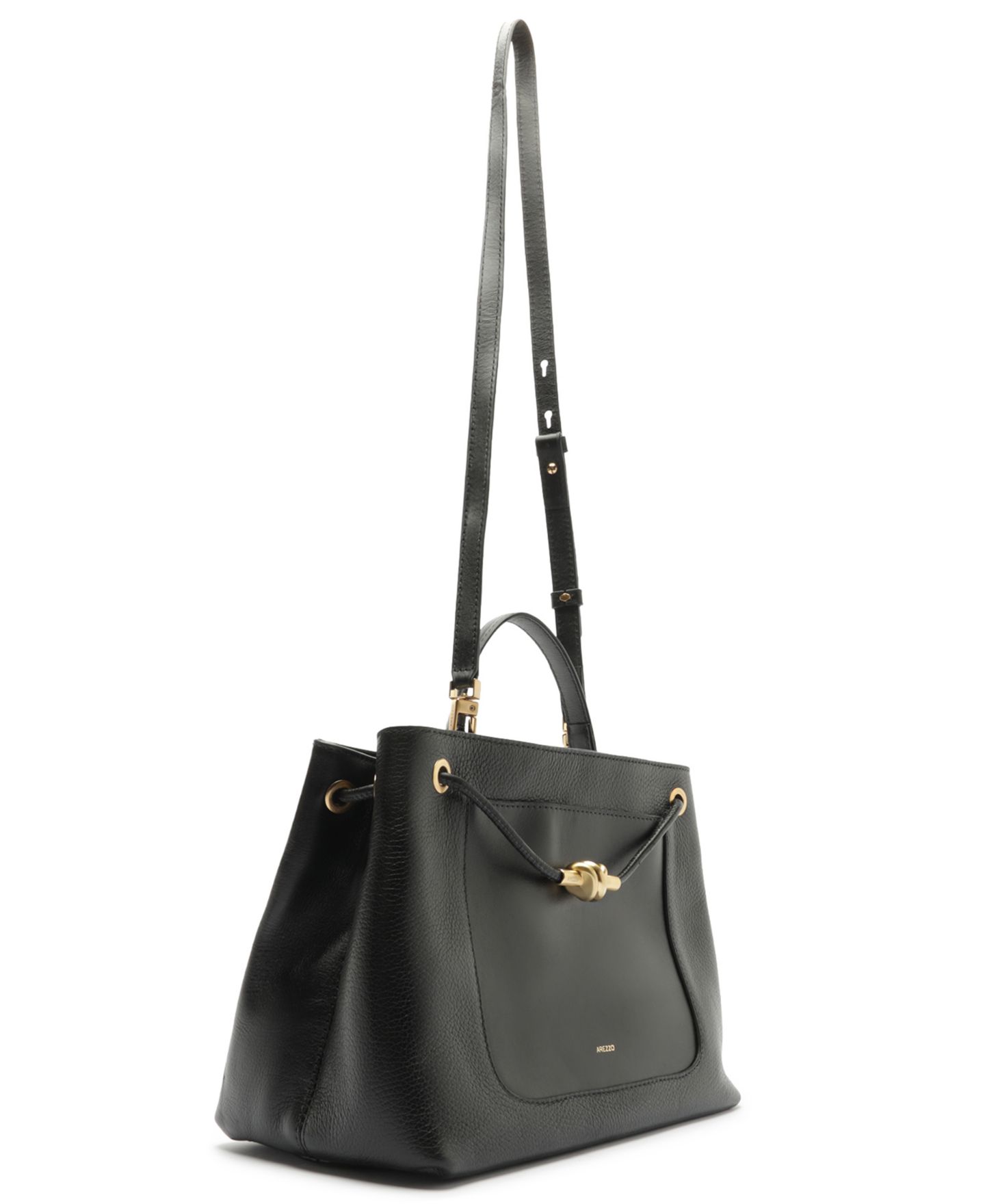 Женская сумка Arezzo Delphine Large Leather Shopper, цвет: Чёрный — фото 4
