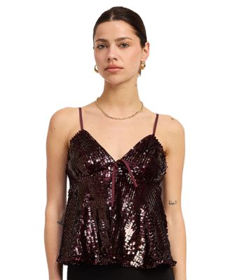 Women's Sasha Sequin Tie-Front Camisole