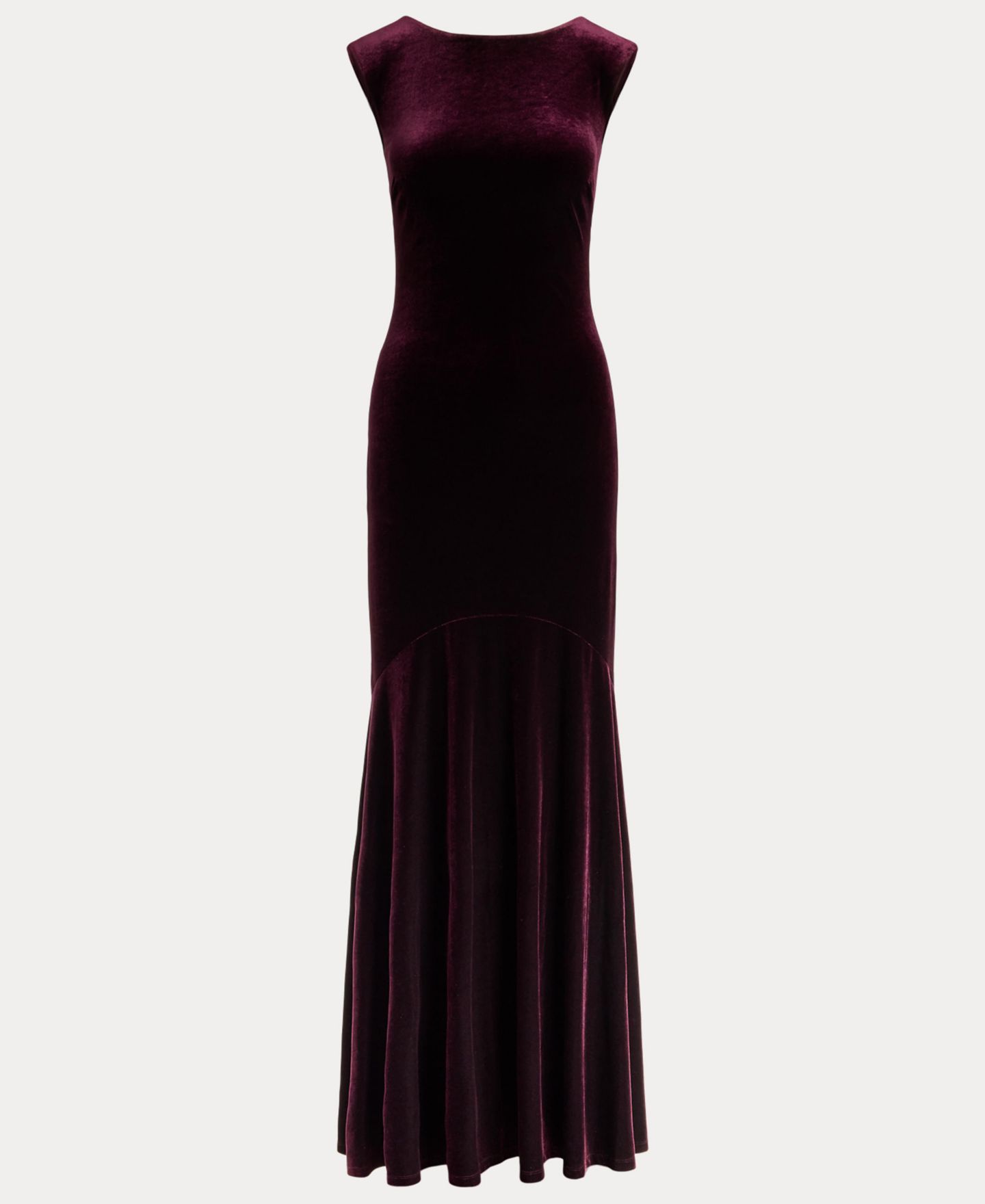 Женские платья Lauren Ralph Lauren Velvet Boatneck V-Back Gown, цвет: Тёмный гранатовый — фото 5
