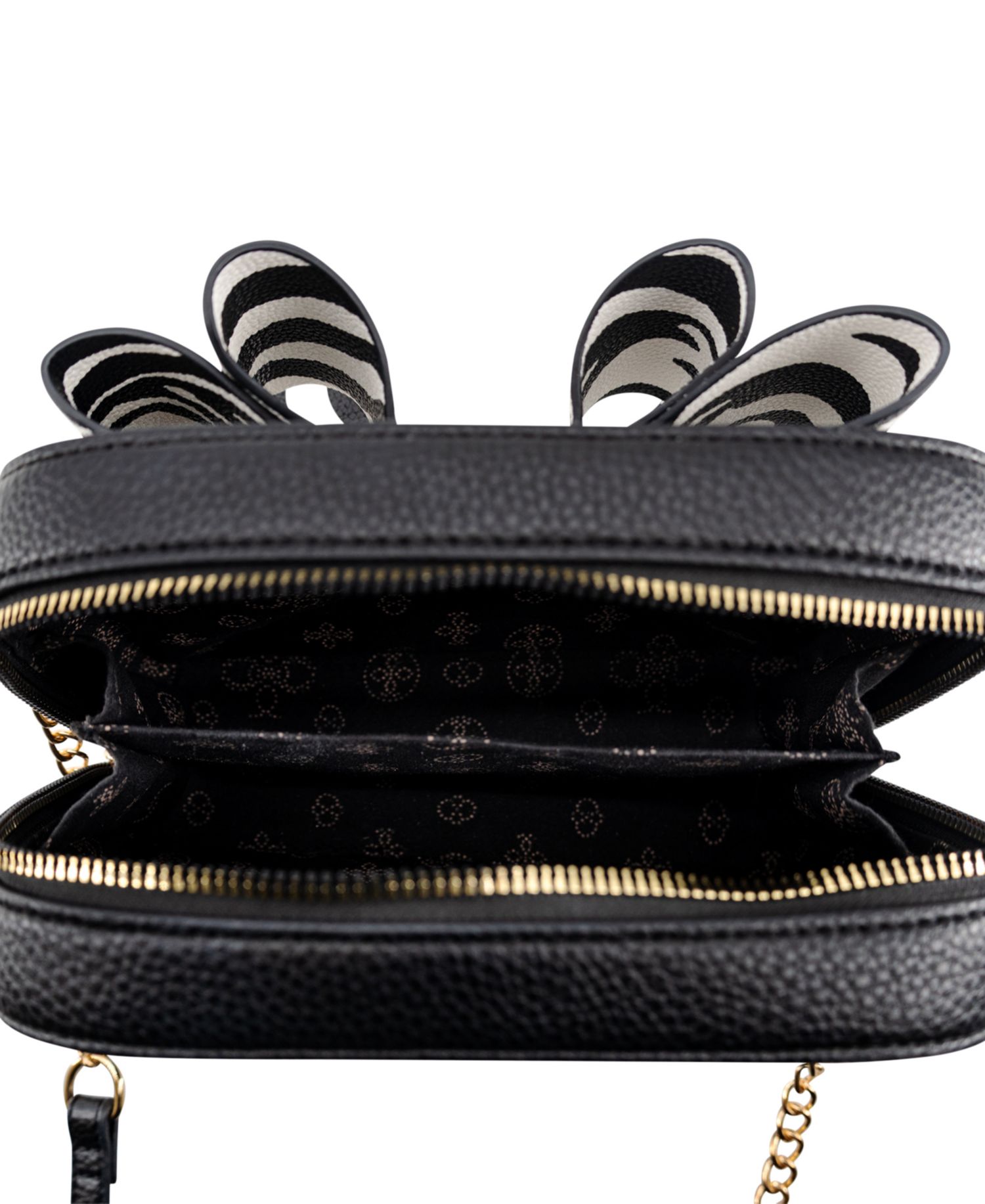 Zebra Bow Mini Crossbody Handbag