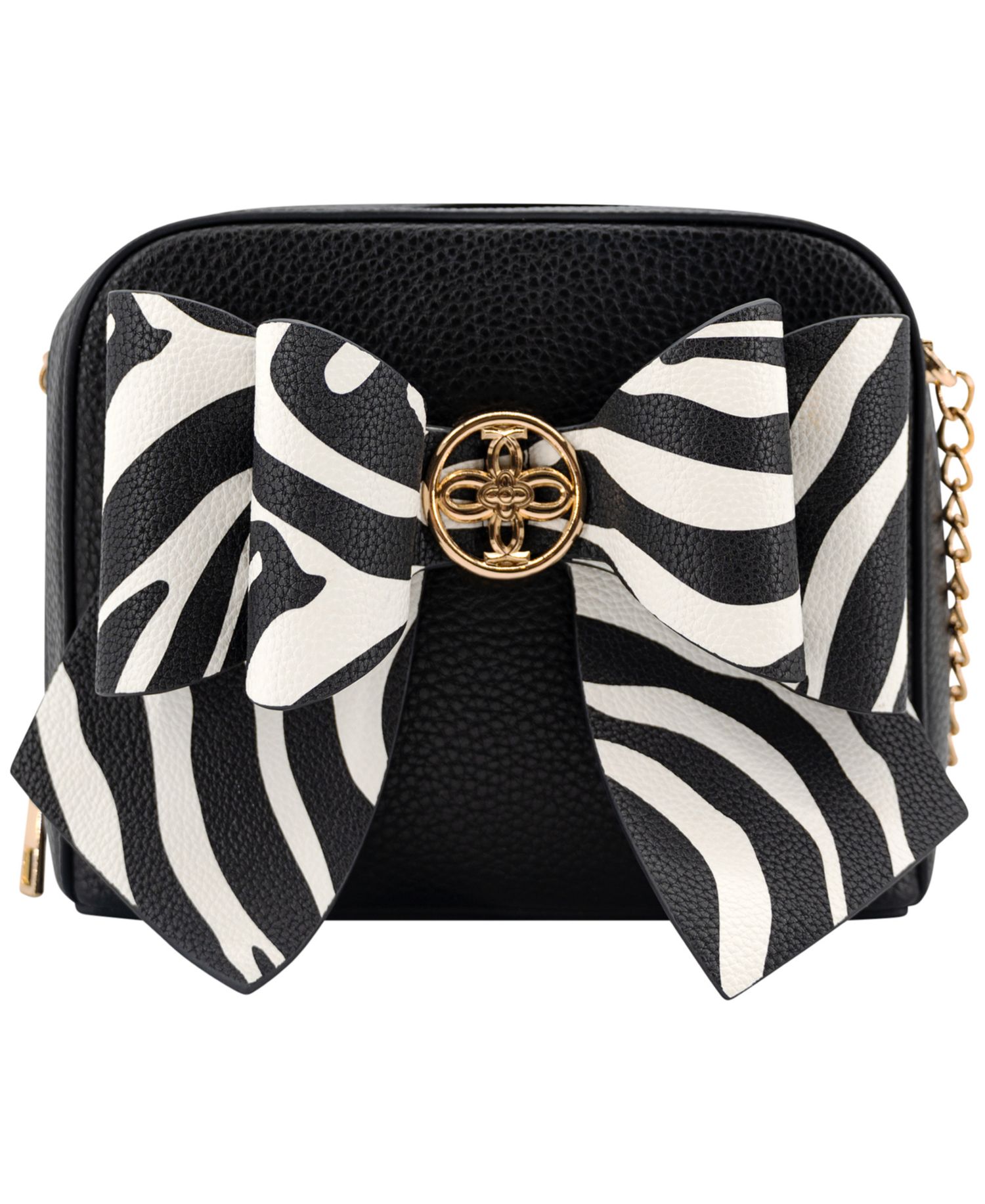 Zebra Bow Mini Crossbody Handbag