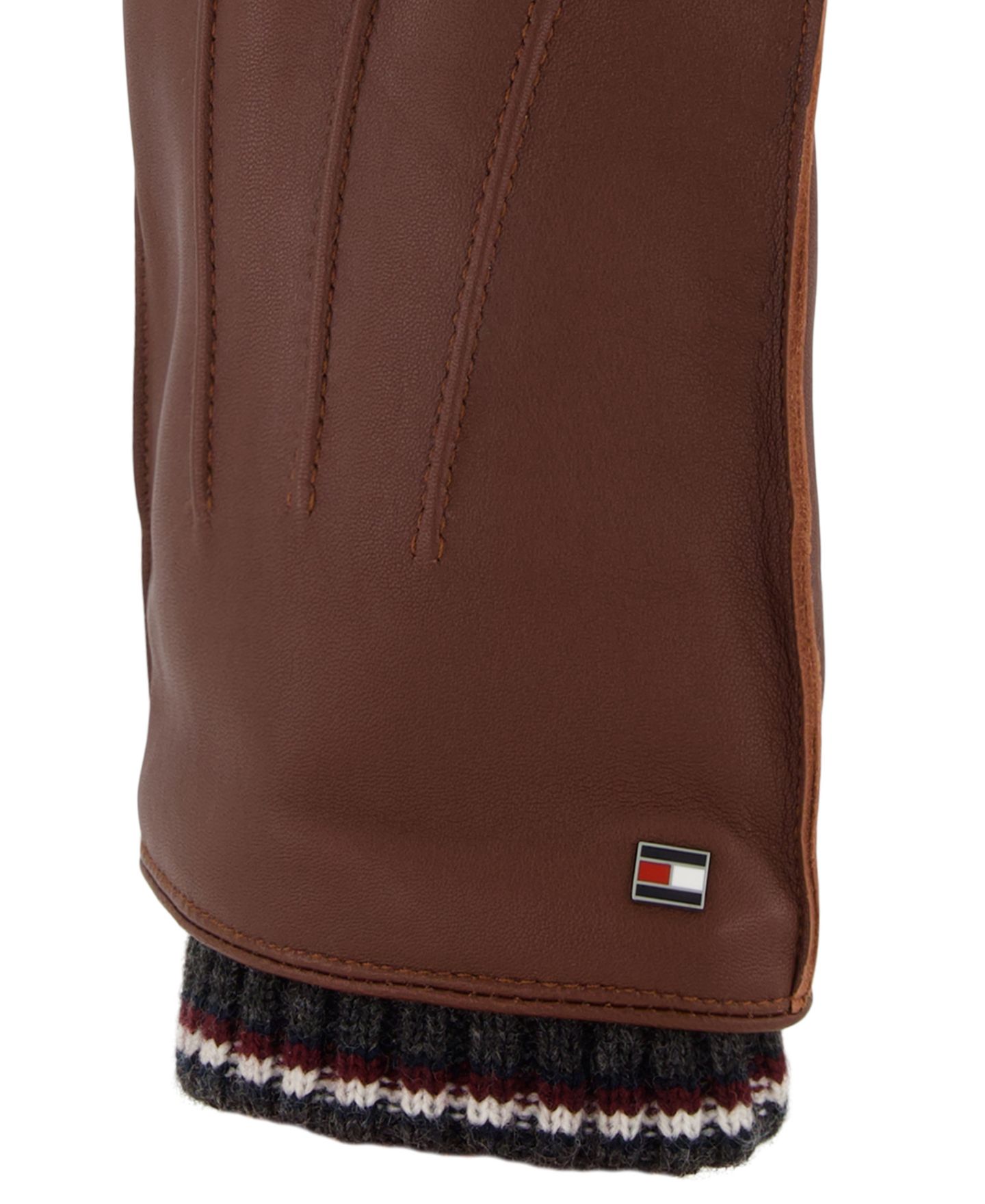 Мужские перчатки Tommy Hilfiger Global Stripe Touchscreen Leather, цвет: Коричневый — фото 5