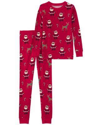Boys' and Girls' Christmas Snug-Fit Long-Sleeve Top and Pants, 2-Piece Set