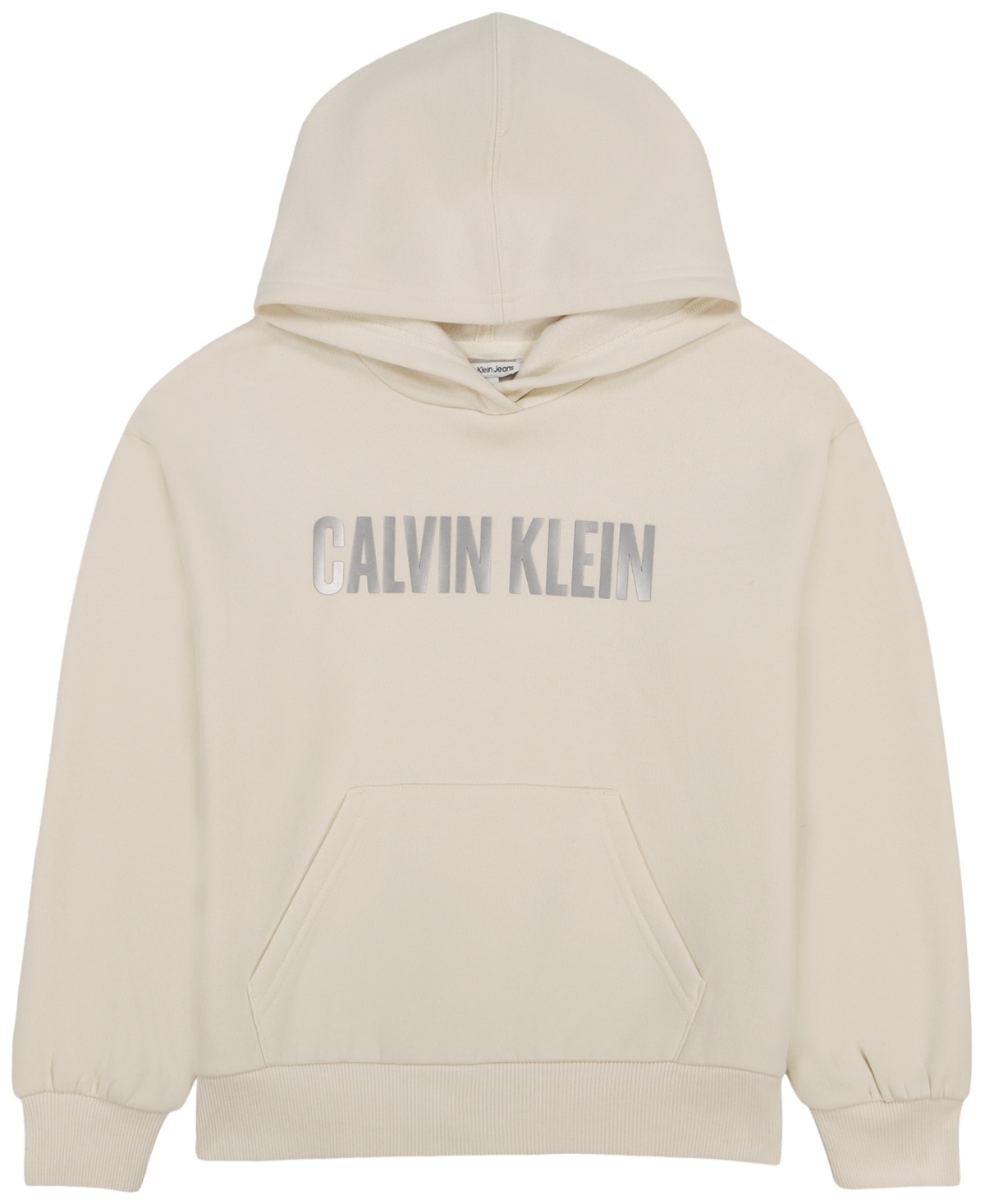 Calvin Klein Girls' 7-16 Graphic Drop-Shoulder Hoodie - Turtledove