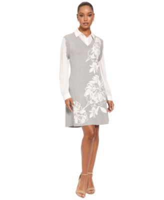 Women's Collared Long-Sleeve Dress