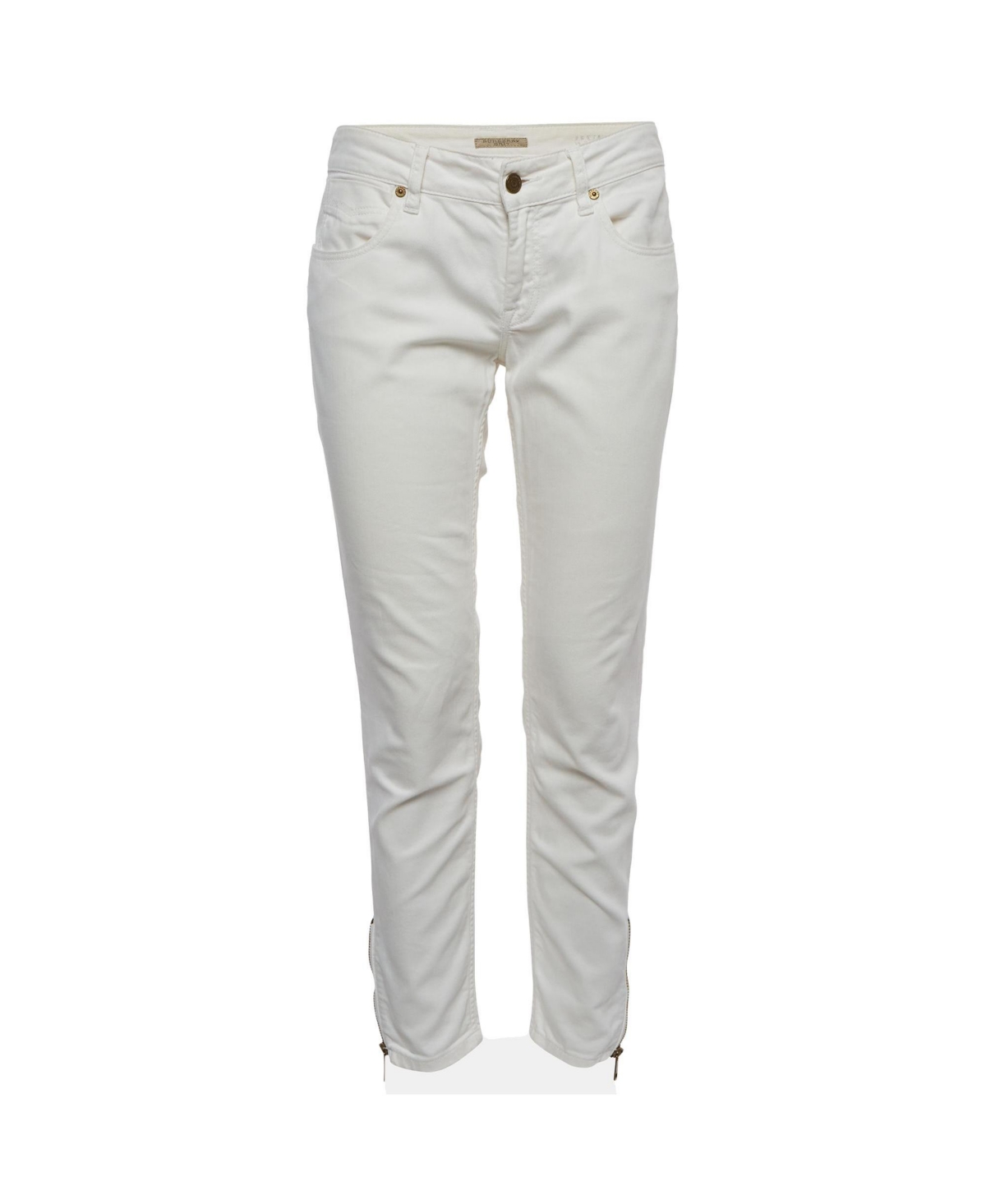 Pre-Owned Burberry Women's Culham Mid-Rise Skinny Jeans with Side Zipper - White